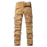 Klassiker Multi Taschen Cargohose Herren Vintage Militär Tactical Hosen mit Stretch Arbeitshose Outdoor Viele Taschen Leichte Latzhose Männer Kneepad Taschen Arbeitssicherheit Hosen F