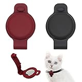2 Stück Airtags Hülle,Schutzhülle für Apple AirTag, Liquid Silicone Anhänger,AirTags Tracker-Abdeckung,GPS Tracking Halter für Hund Katze Haustier Halsb
