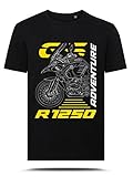 AZgraphishop T-Shirt mit Grafik R 1250 GS ADV 40th Anniversary Silhouette Style TS-BM-014, Schwarz , M