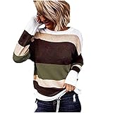 Pullover Damen Lose Asymmetrisch Sweatshirt Pullover Bluse Oberteile T-Shirt Tops Frauen Damen Freizeit Farbabstimmung Pullover Mädchen Sw