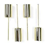 Riffelmacher 10860 - Stabkerzenhalter, aus Metall, 2,3 x 11 cm, 4 Stück, Gold, Gesteck, Adventskranz, Dekoration, W