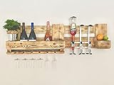 Weinregal/Wandbar aus Paletten Holz mit Dosierspender, Flaschenhalter, Getränkespender, Barregal, Schnapsregal, Minib
