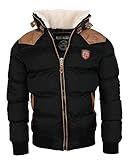 Geographical Norway warme Winterjacke Designer Herren Winter Stepp Jacke [GeNo-31-Schwarz-Gr.XL]