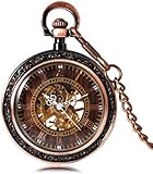 SDFSDF Taschenuhr, Klassische Kupfer mechanische Hand Taschenuhr, Herren antike Wanduhr Geschenk