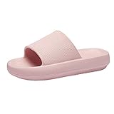adituob Hausschuhe für Frauen und Männer Schnelltrocknende Bad-Duschsandalen Weiche, dicke, rutschfeste Massage Pool Gym House Slipper für drinnen und draußen Pink 39-40