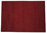 Rot Gabbeh Teppich 100% Wolle 170x240 cm Handgewebt Orientteppich Lr738