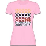 Sport Wandern Football & Co. - One Hundred and Eighty - bunt - S - Rosa - Vintage - L191 - Tailliertes Tshirt für Damen und Frauen T-S