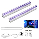 2 x UV-LED-Schwarzlichtleisten, 6 W, tragbares Schwarzlicht für UV-Poster, UV-Art, Schlafzimmer, UV-Licht für Halloween und Schwarzlicht-Partys, UK-Stecker mit An-/Aus-S