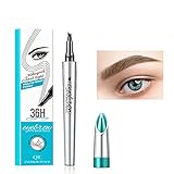Augenbrauenstift, 4 Punkt Spitzen Augenbrauen Make up mit Mikro Gabel-Spitzen-Applikator langlebig wasser und wischfest Augenbrauenstift, L