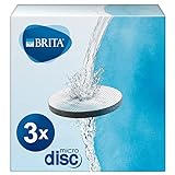 BRITA Wasserfilter MicroDisc 3er Pack, Filter für alle BRITA Trinkflaschen und Karaffen zur Reduzierung von Chlor, Mikropartikel und anderen geschmacksstörenden Stoffen im Leitungsw