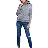 Herbst Und Winter Damen Casual Fashion Mit Kapuze Einfarbig SchräGe ReißVerschlussleiste Langarm Slim Top Coat D