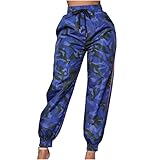 Jogginghose Damen Trainingshose Damen Frühling und Herbst Winter Casual Fashion Print Hohe Taille Kordelzug Warme Lose Hosen Damen Sporthose Sweatpants Haremshose Yoga-Hose W