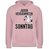 Kinder Sport Kleidung - Jeden verdammten Sonntag - Football Spieler - 128 (7/8 Jahre) - Hellrosa - Footballspieler - JH001K JH001J Just Hoods Kids Hoodie - Hoodie Kinder Pullover für M