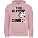 Kinder Sport Kleidung - Jeden verdammten Sonntag - Football Spieler - 128 (7/8 Jahre) - Hellrosa - Footballspieler - JH001K JH001J Just Hoods Kids Hoodie - Hoodie Kinder Pullover für M