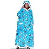 BFSGBFNTMD Lazy Blanket Kapuzen Flanell Tv-Decke Lazy Clothes Pyjama Sw