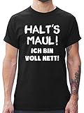 Sprüche Statement mit Spruch - Halt's Maul ich Bin voll nett - M - Schwarz - t Shirt halts Maul ich Bin nett - L190 - Tshirt Herren und Männer T-S