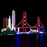 GEAMENT Verbesserte Version LED-Licht-Set für Architecture Skyline Collection San Francisco Golden Gate Bridge - Kompatibel mit Lego 21043 Modell (Lego Set Nicht enthalten)