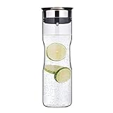 WMF Motion Wasserkaraffe 1,25l, Höhe 29 cm, Glas-Karaffe, Silikondeckel, CloseUp-Verschluss, Griffmulde, spülmaschinengeeig