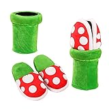 Maryaz Piranha Plants Plush Hausschuhe Cannibal Flower Shape Cosplay Schuhe Winter Hausschuhe Warme weiche Hausschuhe Weihnachts Geschenk