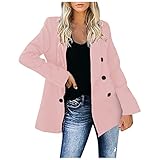 Timitai Damen Jacke mit Knopfleiste Strickjacke mit Revers Temperament Freizeitanzug Jacke, Herbstjacken für Damen, Oberteile für D