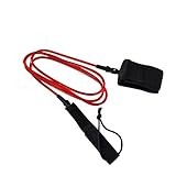 WFBD-CN Surfbrettleine 8FT Surfbrettleine 7mm Outdoor Water Surfing Traktionsseil Surfbrett Gerade Seilleine SUP Leash. (Color : Red)