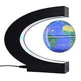 Stuurvnee Schwimmender Globus Magnetischer Globus Welt Karte Magnetisch Levitations Kugeln C Rahmen Led Englisch Globus für Kinder (Eu Stecker)