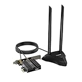 EDUP 3000Mbit Intel AX200 WiFi 6 PCIe WLAN Karte mit Kühlkörper für Desktop PC BT 5.1 PCIe Karte,Dualband Externe magnetischer Antennenbasis, WPA3-Sicherheit,160Mhz,OFDMA für Windows 10 64b