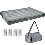 ONVAYA Luftmatratze mit integrierter Pumpe | Queen 208 x 156 x 23cm | Luftbett | Selbstaufblasbare Gästematratze | Camping Luftmatratze | Gästebett g
