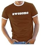 Coole-Fun-T-Shirts Herren Awesome ! T-Shirt Ringer How I MET Your Mother V1 braun, XL
