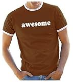 Coole-Fun-T-Shirts Herren Awesome ! T-Shirt Ringer How I MET Your Mother V1 braun, XL