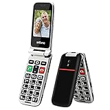 Artfone Seniorenhandy ohne Vertrag, Klapphandy Mobiltelefon Senioren-Handy Großtastenhandy mit großen Tasten 2.4 Zoll Farbdisplay Notruftaste Taschenlampe Kamera GSM Dual SIM Rentner Handy (Schwarz)