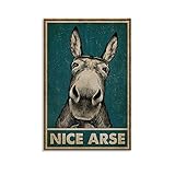 GIUU Donkey Nice Arse Poster Poster dekorative Malerei Leinwand Wandkunst Wohnzimmer Poster Schlafzimmer Malerei 16x24inch(40x60cm)