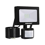 MEIKEE 10W LED Strahler mit Bewegungsmelder 1000LM superhell Außenstrahler LED Fluter IP66 Wasserdicht Flutlichtstrahler Aluminium Scheinwerfer Licht Wandleuchte für Garten Garage Sportp