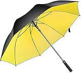 Superbison Dual-Layer Golfschirm 62 Zoll Extra Groß Schirme Automatisch Öffnen Stark Winddichte wasserdichte Regenschirm (Schwarz/Gelb, Umfang 155cm / Durchmesser 132cm)