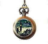 b2b Taschenuhr-Halskette mit englischsprachigem Zitat London Big Ben Peter Pan Til Morning Tinkerbell Peter and Wendy