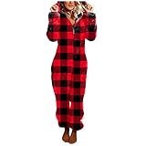 Damen Overall Pyjama Rompe Nachtwäsche Winter Warme Plüsch Mit Katzenohren Schlafanzug Hosen Damen Pyjama Damen W