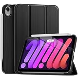 ProCase Hülle für iPad Mini 6th Generation 8.3 Zoll 2021 (Modell: A2567 /A2568 /A2569), Dreifach Falt Klapp Schutzhülle Case Ultra Dünn Leicht Ständer Schale Smart Cover –Schw