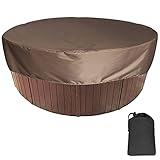 LGESR Außen-Whirlpool-Abdeckung Runde SPA-Abdeckung wasserdichte, Reißfeste Staubschutzabdeckung UV-beständige Badeabdeckkappe Schwimmbadschutz (Color : Braun, Size : 160 * 90cm)