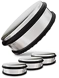 Praknu Türstopper Edelstahl für Boden 4er Set mit 4 Ersatz Ringen - Flach - 1,1kg Schwer - M