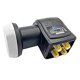 UHD Quattro LNB für Multischalter ARLI Sat Digital 4K 0,1 dB Ultra HD mehrere Teilnehmer mit Schalter Gold Anschluss ausziehbare Wetterschutz Universal Lmb Anlage Satelliten High Band Gain Q