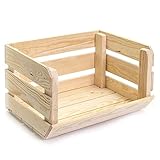 HolzFee Obsthorde Gemüsehorde Holz Stapelkiste Obst Gemüse Kiste stapelbar (Natur, ohne Rollen)