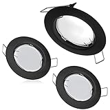 Lex Collective 3 x LED GU10 Modul Einbaustrahler Set 3W Einbauleuchte Deckenspot Rund Dimmbar 230V 55mm Bohrung Warmweiß (Schwarz)