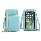 Vorspack Handy-Geldbörse, PU-Leder, Crossbody-Tasche, Touchscreen-Handy-Tasche mit Kartenfächern für Reisen, Einkaufen, Geschenk für F