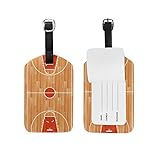 Eslifey Holz-Parkettboden Basketball Court PU Leder Kofferetiketten Tag Gepäckanhänger Sichtschutz Abdeckung für R