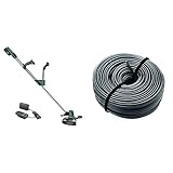 Bosch Rasentrimmer UniversalGrassCut 18-260 (1 Akku, 18 Volt System, Schnittkreisdurchmesser: 26 cm) & Trimmerfaden zum Auffüllen Aller Aktuellen Trimmerspulen﻿﻿ (24 m × 1.6 mm, 1 Stück) F016800462