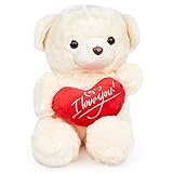 THE TWIDDLERS Teddy Plüschbär mit Herz I Love You (45 cm)