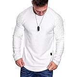 T-Shirt Herren Modern Urban Basic Klassisch Rundhals Einfarbig Herren Shirt Herbst Winter Einzigartig Mode Irregulär Saum Täglich Casual All-Match Herren Lang