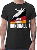 Handball WM 2021 - Wir sind Handball! Deutschland - XXL - Schwarz - T-Shirt - L190 - Tshirt Herren und Männer T-S