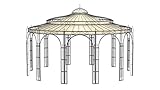 ELEO Toskana wunderschöner Gartenpavillon Winterfest I Stabiler Rundpavillon Anthrazit Ø 5,5 m I Stabiler Rosenpavillon aus Schmiedeeisen mit Sonnensegel I Pavillon für G