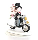 TORTENDEKO Tortenaufsatz BRAUTPAAR auf MOTORRAD 9 x 8cm Hochzeit TORTENFIGUR